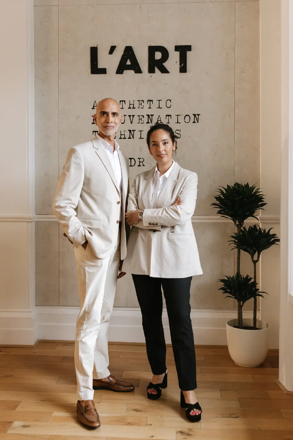 Dr Kuldeep Minocha and Lina El Baz at L’ART