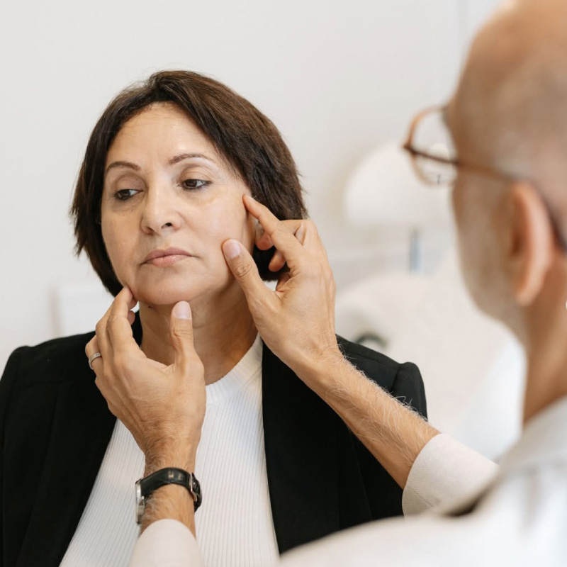 Facial assessment with Dr Minocha